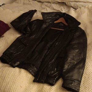 Sleek Black Leather Jacket for Women